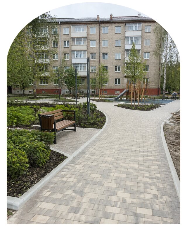 Благоустройство двора МКД под ключ в Чебаркуле от 268425 р. | Метпроект-Чбр