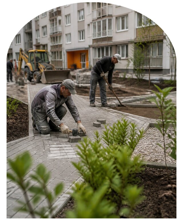 Благоустройство двора многоквартирного дома в Чебаркуле